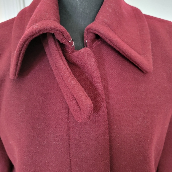 Loft Burgundy Pea Coat - Picture 2 of 4